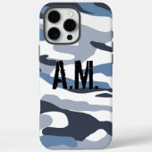 Camouflage Army Monogram Blue Case-Mate iPhone Hülle (Rückseite)