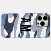 Camouflage Army Monogram Blue Case-Mate iPhone Hülle (Rückseite (Horizontal))