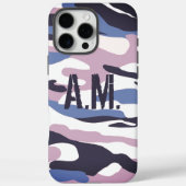 Camouflage Army Monogram Blue Pink Case-Mate iPhone Hülle (Rückseite)