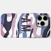 Camouflage Army Monogram Blue Pink Case-Mate iPhone Hülle (Rückseite (Horizontal))