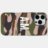 Camouflage Army Monogram Brown Green Case-Mate iPhone Hülle (Rückseite (Horizontal))