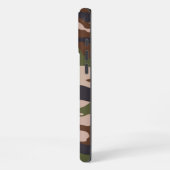 Camouflage Army Monogram Brown Green iPhone Hülle (Linke Seite)