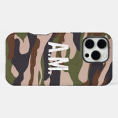 Camouflage Army Monogram Brown Green iPhone Hülle (Rückseite (Horizontal))