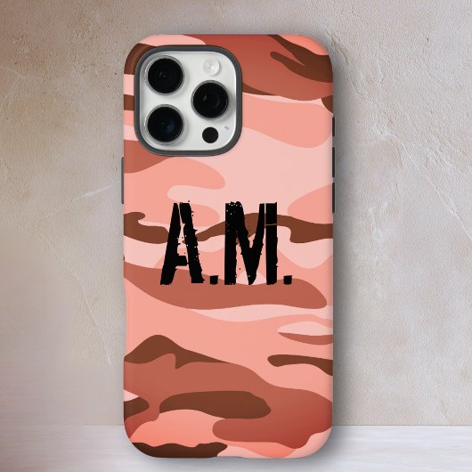 Camouflage Army Monogram iPhone Case-Orange-Brown Case-Mate iPhone Hülle