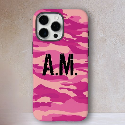 Camouflage Army Monogram Pink Case-Mate iPhone Hülle