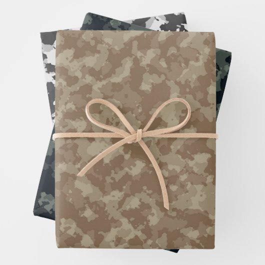Camouflage Assorment 3-styles Digitale Camouflage Geschenkpapier Set (Beispiel)