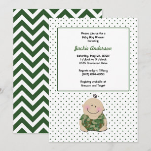 Camouflage Baby Boy Einladungen Geburtstag oder Ki