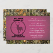 Camouflage-Baby-Dusche - Mädchen-Einladungen Einladung (Vorne/Hinten)