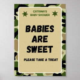 Camouflage Baby Duschzeichen Poster