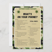 Camouflage Babydusche - bestellbarer Name, 12x18 Einladung (Vorderseite)