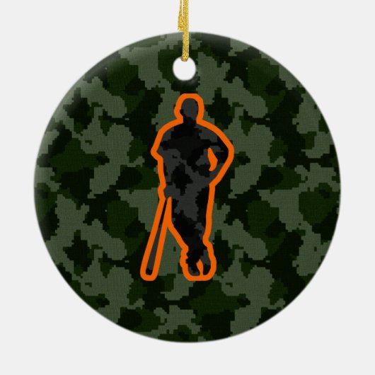 Camouflage-Baseball Keramikornament (Hinten)
