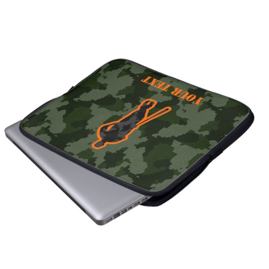 Camouflage-Baseball Laptopschutzhülle (Vorne Knopf)