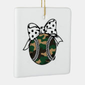 Camouflage Baseball mit Polka Dot Bow Keramikornament (Rechts)