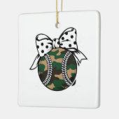 Camouflage Baseball mit Polka Dot Bow Keramikornament (Links)