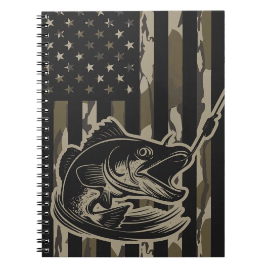 Camouflage Bass Fischen Flaggenflagge Bottomland C Notizblock (Vorderseite)