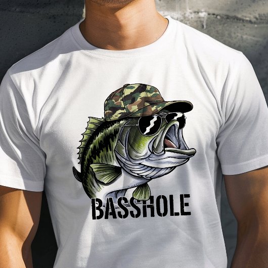 Camouflage Basshole Bass Fischen Tri-Blend Shirt