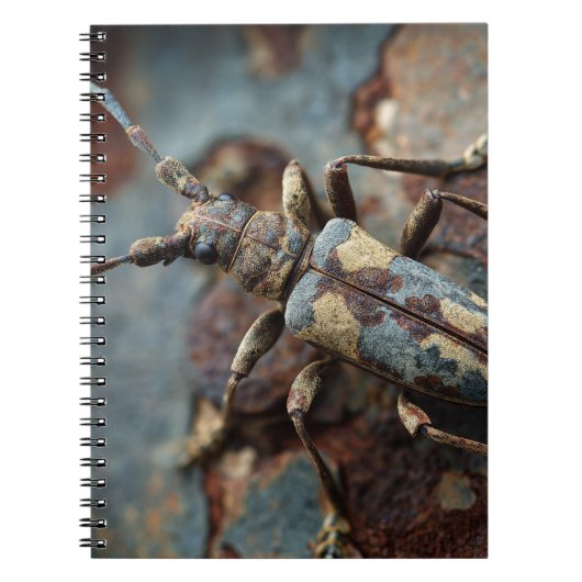 Camouflage Beetle Bark Notebook Notizblock (Vorderseite)