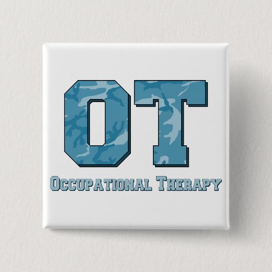 Camouflage beschriftet Blau Button (Vorderseite)