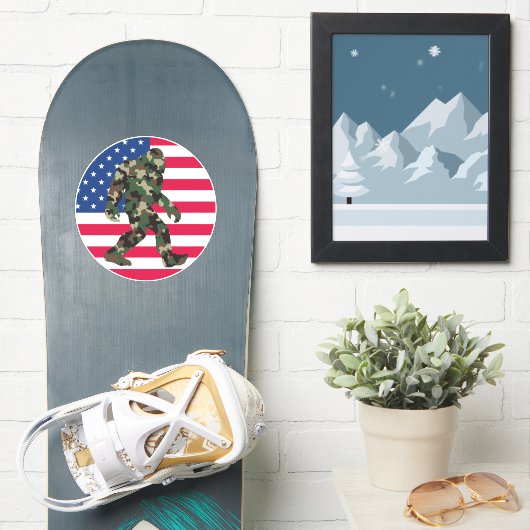 Camouflage Bigfoot Sasquatch Aufkleber (Snowboard)