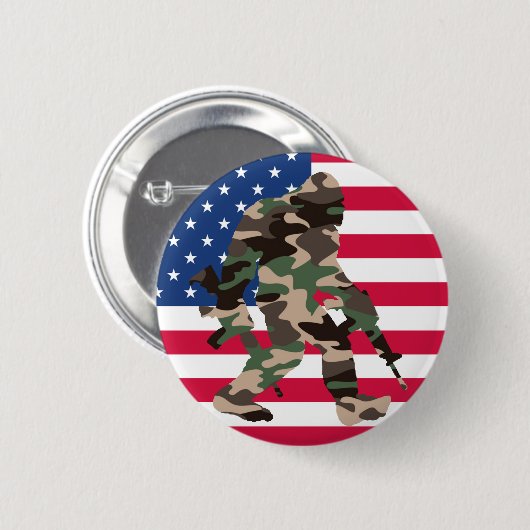 Camouflage Bigfoot Sasquatch Button (Vorne & Hinten)