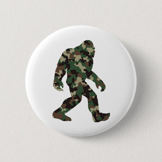 Camouflage Bigfoot Sasquatch Button (Vorderseite)