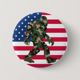 Camouflage Bigfoot Sasquatch Button