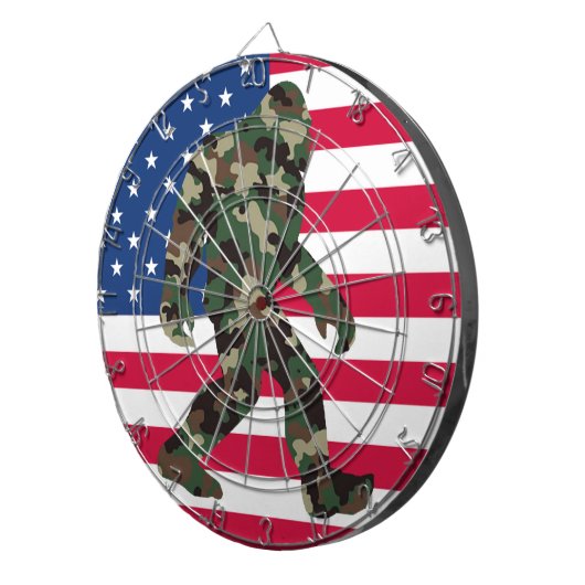 Camouflage Bigfoot Sasquatch Dartscheibe (Vorderseite rechts)