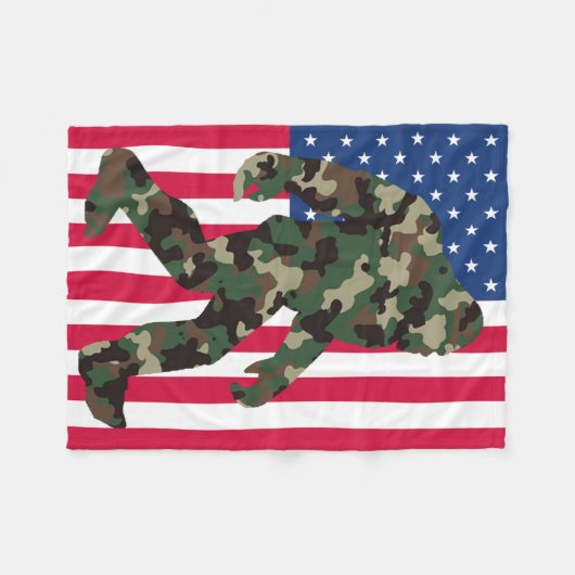 Camouflage Bigfoot Sasquatch Fleecedecke (Vorderseite (Horizontal))