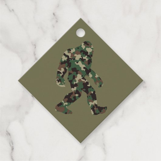 Camouflage Bigfoot Sasquatch Geschenkanhänger (Vorderseite)