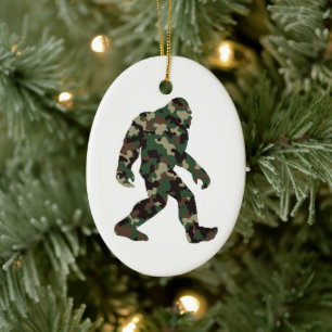 Camouflage Bigfoot Sasquatch Keramik Ornament