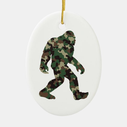 Camouflage Bigfoot Sasquatch Keramik Ornament (Vorne)