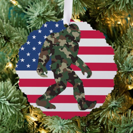 Camouflage Bigfoot Sasquatch Ornament Karte (Insitu (Baum))