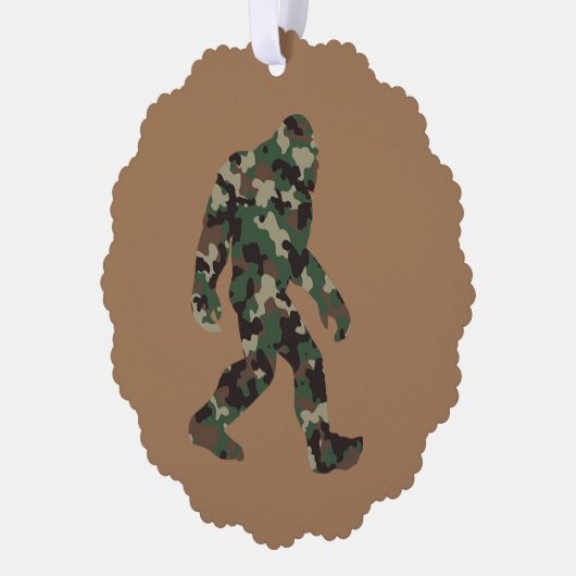 Camouflage Bigfoot Sasquatch Ornament Karte (Links)
