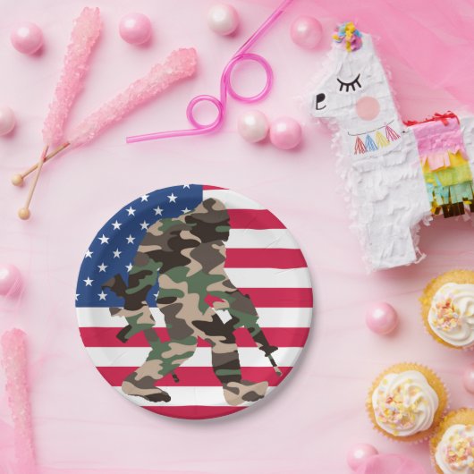 Camouflage Bigfoot Sasquatch Pappteller (Party)