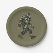 Camouflage Bigfoot Sasquatch Pappteller (Vorderseite)