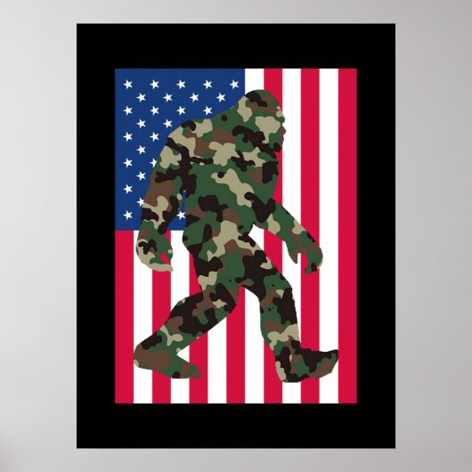 Camouflage Bigfoot Sasquatch Poster (Vorne)