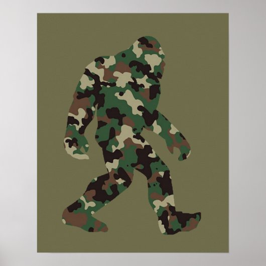 Camouflage Bigfoot Sasquatch Poster (Vorne)