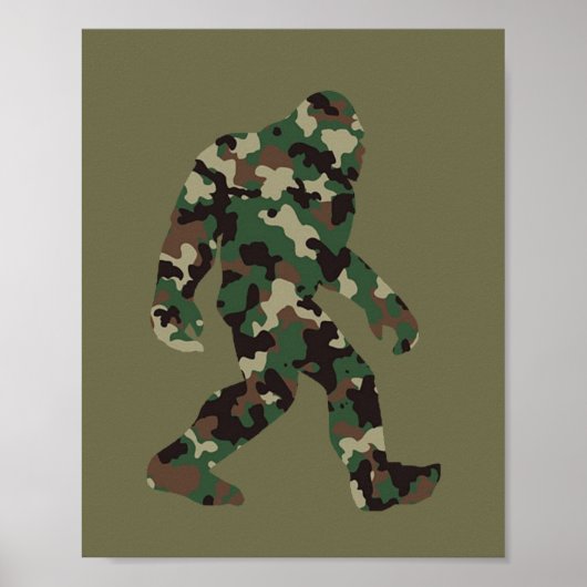 Camouflage Bigfoot Sasquatch Poster (Vorne)