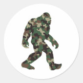 Camouflage Bigfoot Sasquatch Runder Aufkleber (Vorderseite)