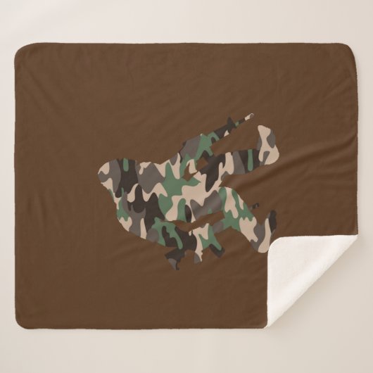 Camouflage Bigfoot Sasquatch Sherpadecke (Vorderseite (Horizontal))