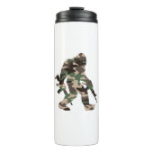 Camouflage Bigfoot Sasquatch Thermosbecher (Vorderseite)