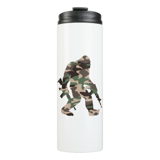 Camouflage Bigfoot Sasquatch Thermosbecher (Vorderseite)