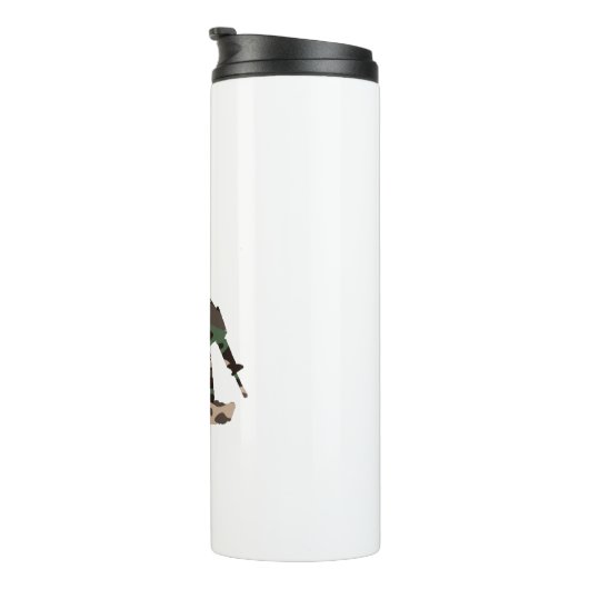 Camouflage Bigfoot Sasquatch Thermosbecher (Nach rechts gedreht)