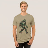 Camouflage Bigfoot Sasquatch Tri-Blend Shirt (Vorderseite voll)