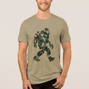 Camouflage Bigfoot Sasquatch Tri-Blend Shirt