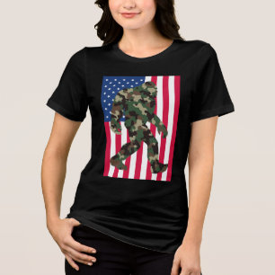 Camouflage Bigfoot Sasquatch Tri-Blend Shirt