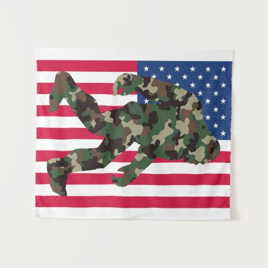 Camouflage Bigfoot Sasquatch Wandteppich (Vorderseite (Horizontal))