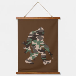 Camouflage Bigfoot Sasquatch Wandteppich Mit Holzrahmen