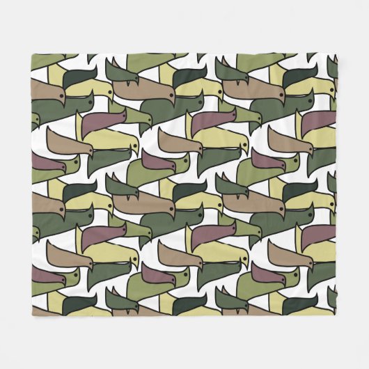 Camouflage Birds Fleecedecke (Vorderseite (Horizontal))