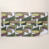 Camouflage Birds Strandtuch (Vorderseite)